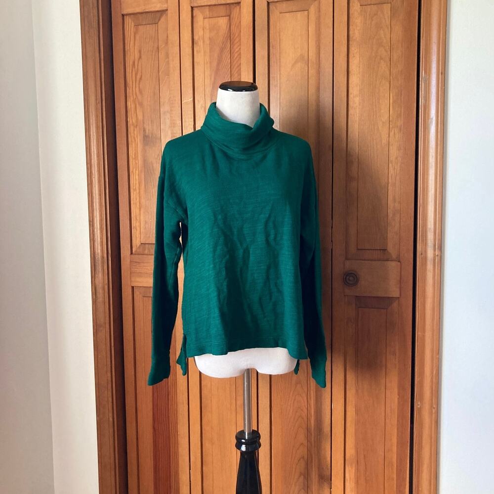 J. Crew Green Fleece Pullover Top, Size S